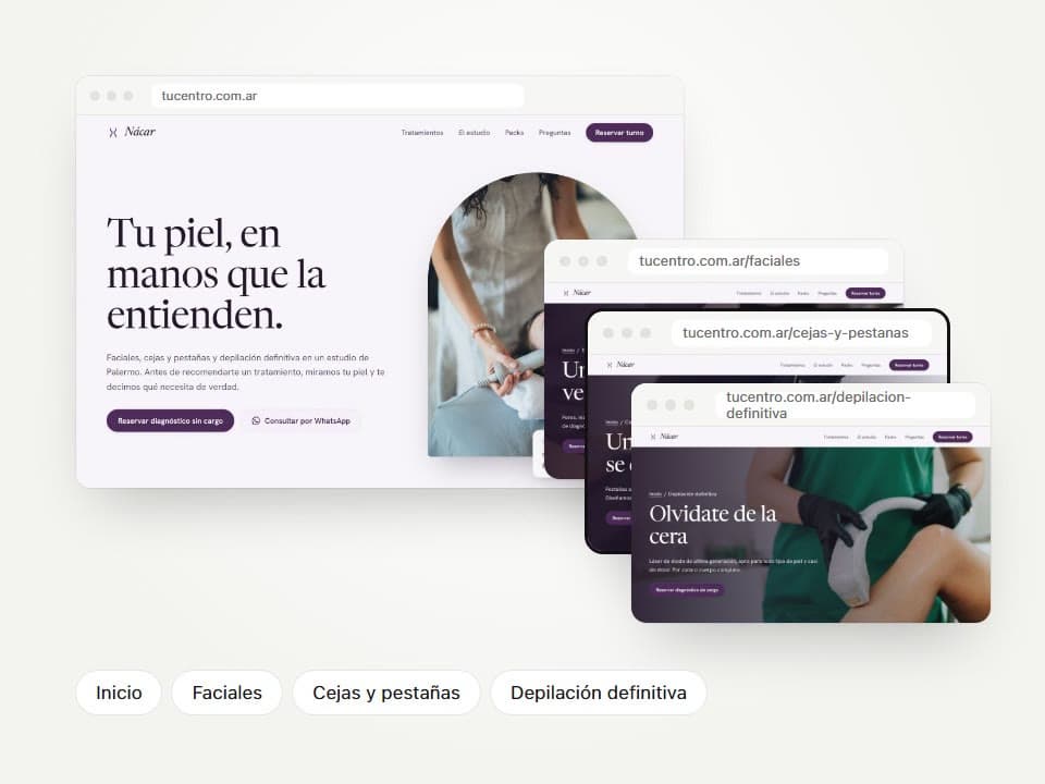 Ejemplo de web para centros de estética